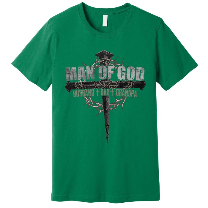 Man Of God Husband Dad Grandpa Premium T-Shirt