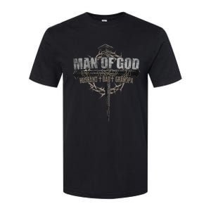 Man Of God Husband Dad Grandpa Softstyle CVC T-Shirt