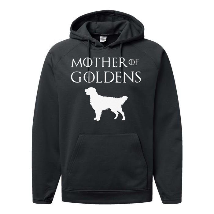 Mother of Goldens Golden Retriever Lover & Gift Performance Fleece Hoodie