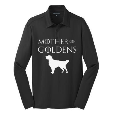 Mother of Goldens Golden Retriever Lover & Gift Silk Touch Performance Long Sleeve Polo