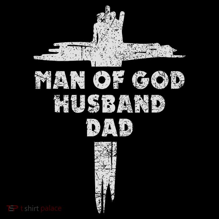 Man Of God Husband Dad Christian Faith Fathers Day Dad Gift Tall T-Shirt