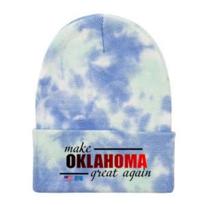 Make Oklahoma Great Again Tie Dye 12in Knit Beanie