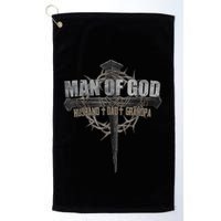 Man Of God Husband Dad Grandpa Cross Christian Golf Towel