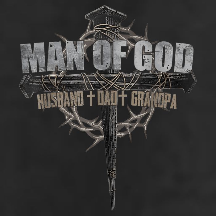 Man Of God Husband Dad Grandpa Cross Christian Golf Towel