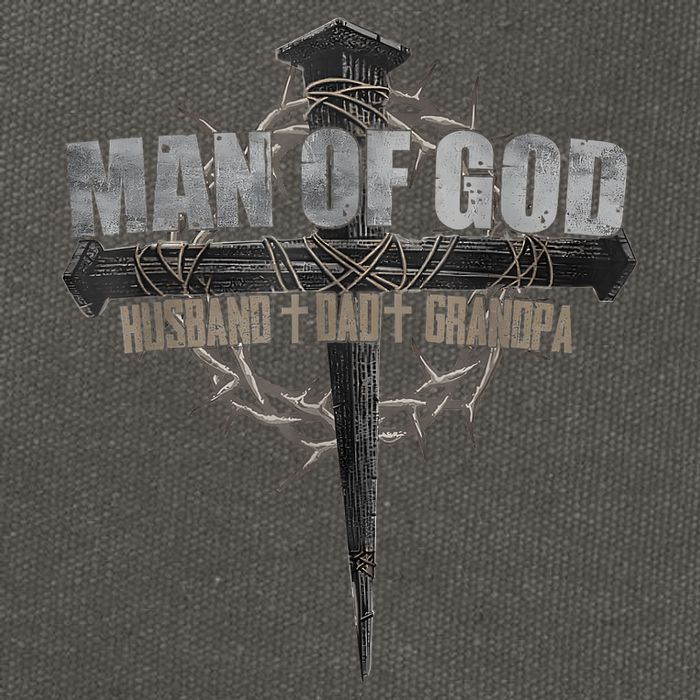 Man Of God Husband Dad Grandpa Cross Christian Cotton Canvas Backpack