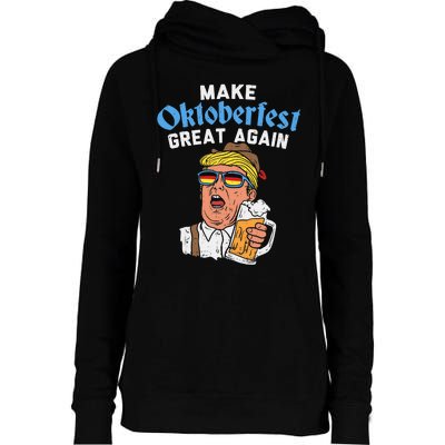 Make Oktoberfest Great Again Funny Trump Drink Beer Mug Gift Womens Funnel Neck Pullover Hood