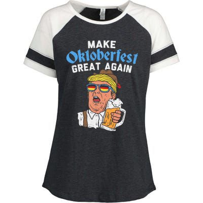 Make Oktoberfest Great Again Funny Trump Drink Beer Mug Gift Enza Ladies Jersey Colorblock Tee