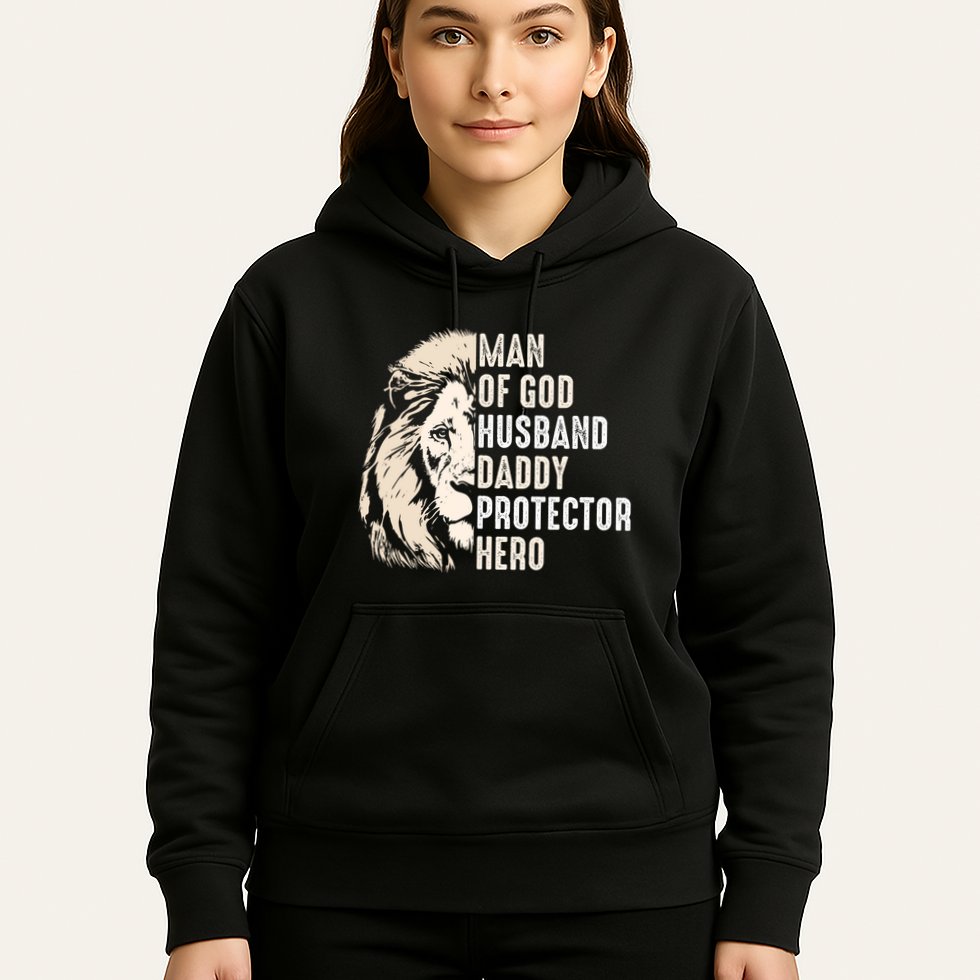 Man Of God Husband Daddy Protector Hero Lion Hoodie