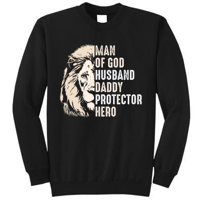 Man Of God Husband Daddy Protector Hero Lion Sweatshirt