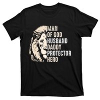 Man Of God Husband Daddy Protector Hero Lion T-Shirt