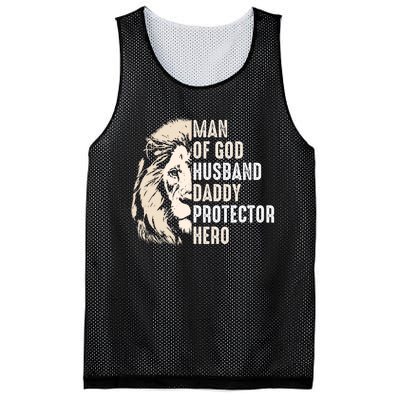 Man Of God Husband Daddy Protector Hero Lion Mesh Reversible Basketball Jersey Tank