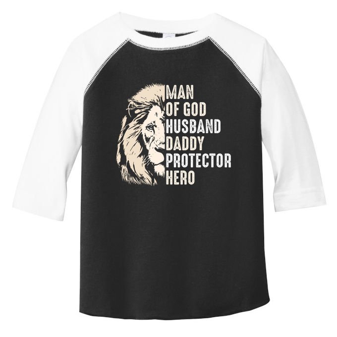 Man Of God Husband Daddy Protector Hero Lion Toddler Fine Jersey T-Shirt