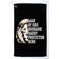 Man Of God Husband Daddy Protector Hero Lion Golf Towel