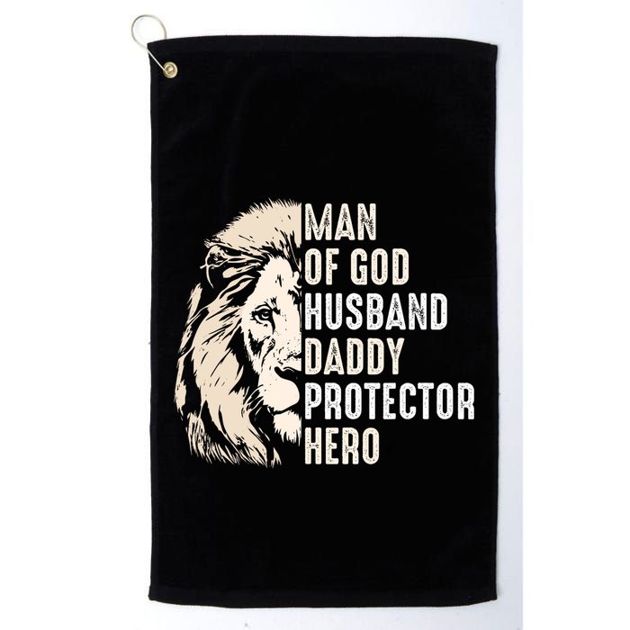 Man Of God Husband Daddy Protector Hero Lion Golf Towel