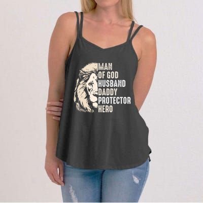 Man Of God Husband Daddy Protector Hero Lion Women's Strappy Tank