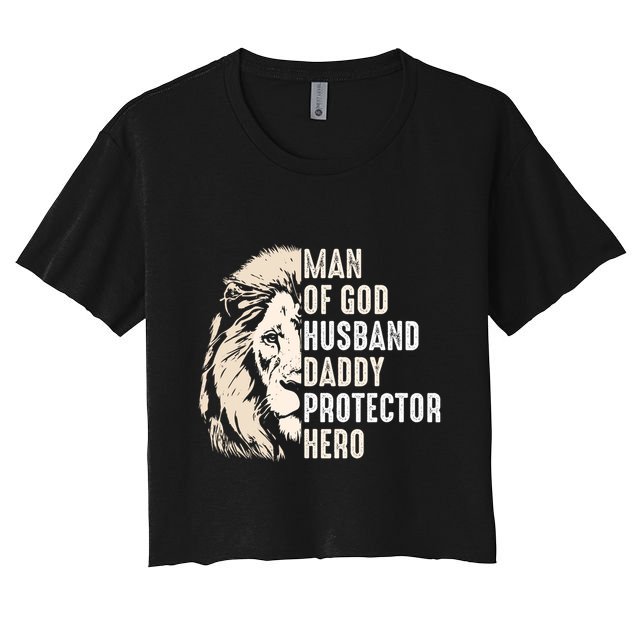 Man Of God Husband Daddy Protector Hero Lion Crop Top