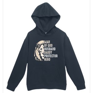 Man Of God Husband Daddy Protector Hero Lion Urban Pullover Hoodie