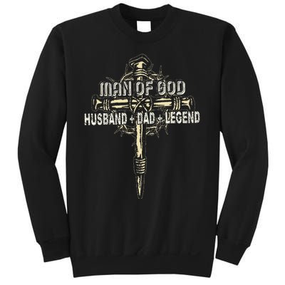 Man Of God Husband Dad Happy Father's Day Proud Christian Sweatshirt