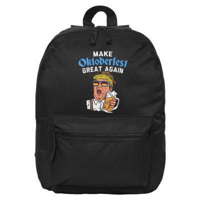 Make Oktoberfest Great Again Funny Trump Drink Beer Mug Gift 16 in Basic Backpack