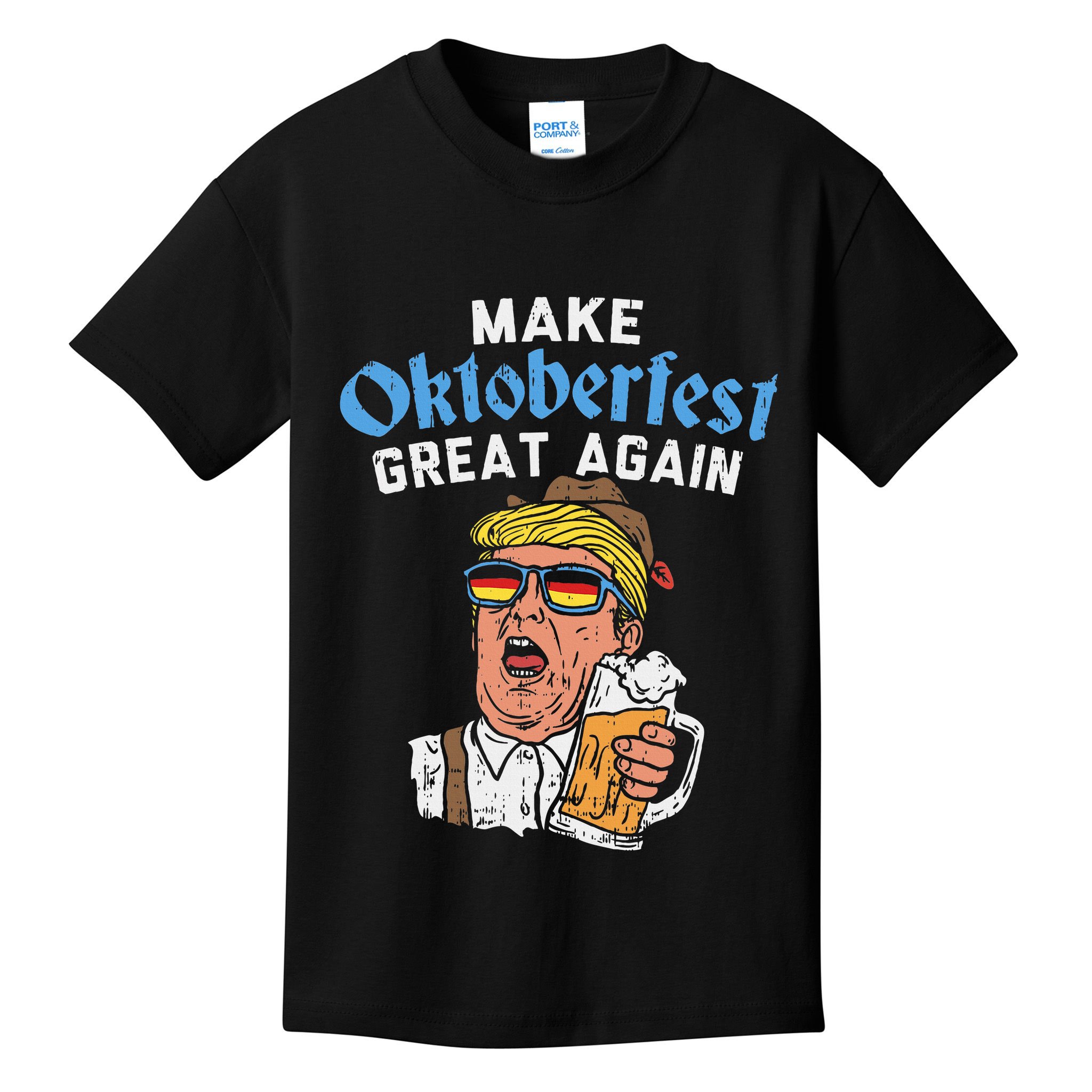 Make Oktoberfest Great Again Funny Trump Drink Beer Mug Gift Kids T-Shirt