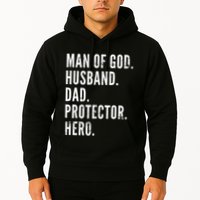 Man of God Husband Dad Protector Hero Hoodie