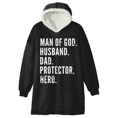 Man of God Husband Dad Protector Hero Hooded Wearable Blanket