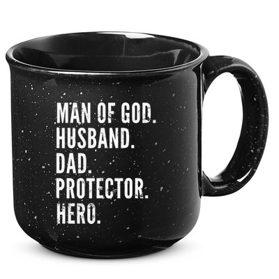 Man of God Husband Dad Protector Hero 15oz Campfire Ceramic Mug