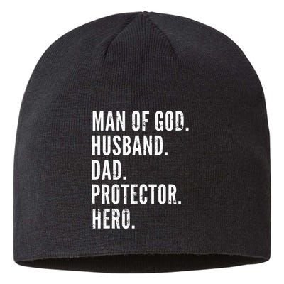 Man of God Husband Dad Protector Hero Sustainable Beanie
