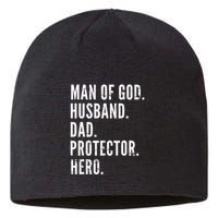 Man of God Husband Dad Protector Hero Sustainable Beanie