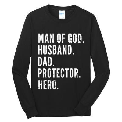 Man of God Husband Dad Protector Hero Tall Long Sleeve T-Shirt
