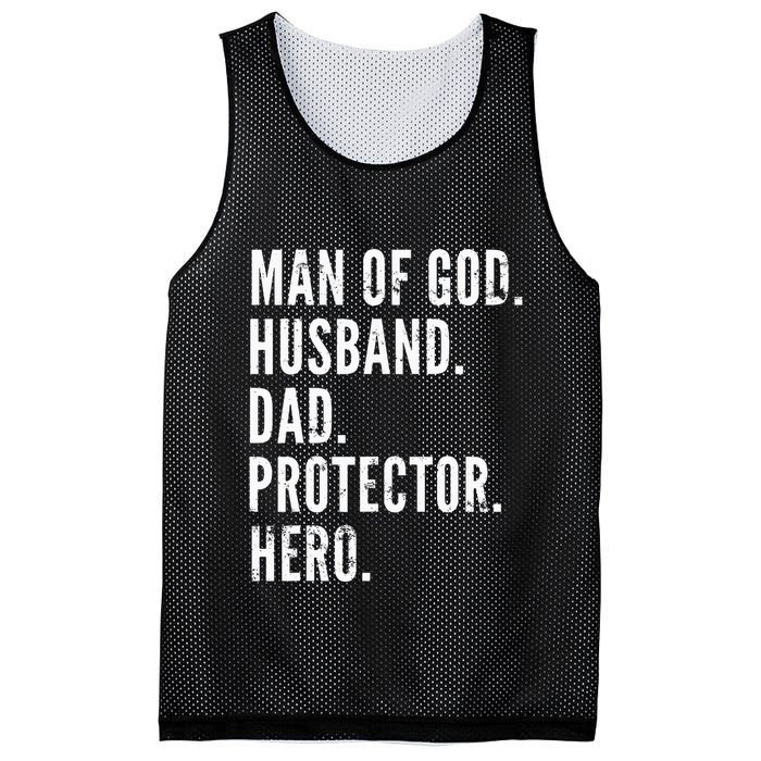 Man of God Husband Dad Protector Hero Mesh Reversible Basketball Jersey Tank