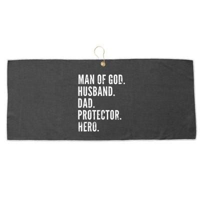 Man of God Husband Dad Protector Hero Large Microfiber Waffle Golf Towel