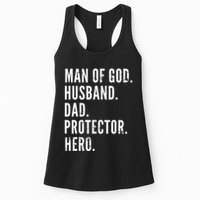 Man of God Husband Dad Protector Hero Womens Tank Top