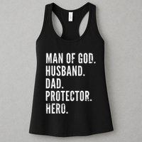 Man of God Husband Dad Protector Hero Womens Tank Top