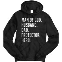 Man of God Husband Dad Protector Hero Tie Dye Hoodie