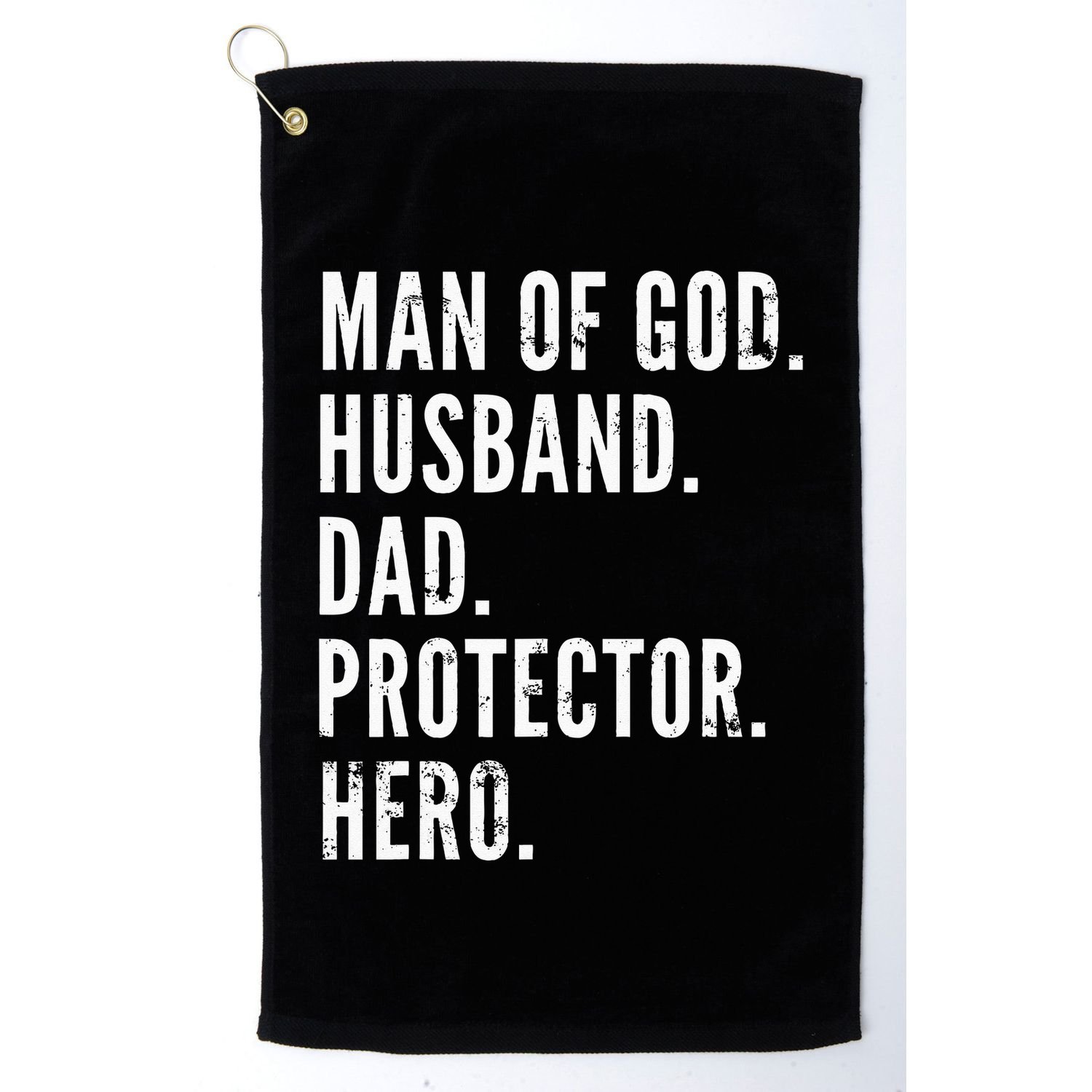 Man of God Husband Dad Protector Hero Golf Towel