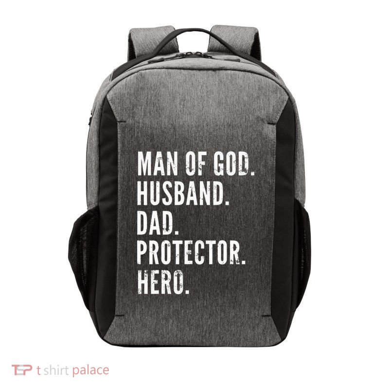 Man of God Husband Dad Protector Hero Vector Backpack