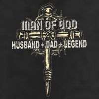 Man Of God Husband Dad Happy Fathers Day Proud Christian 7 Panel Mesh Trucker Snapback Hat