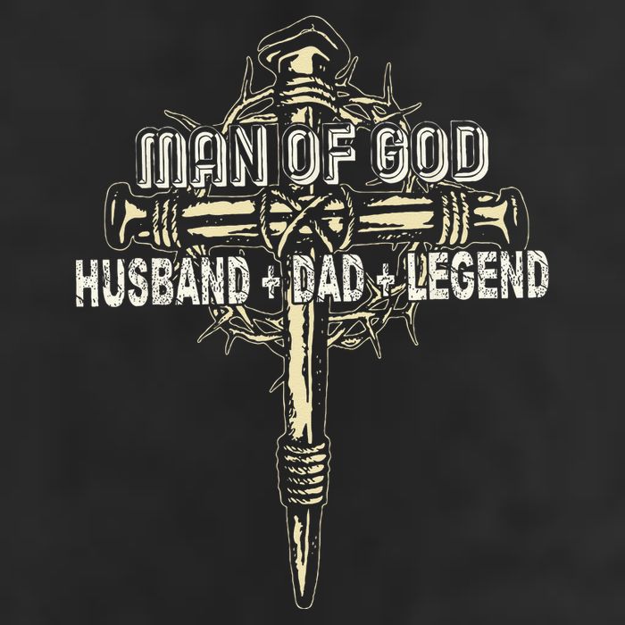 Man Of God Husband Dad Happy Fathers Day Proud Christian 7 Panel Mesh Trucker Snapback Hat