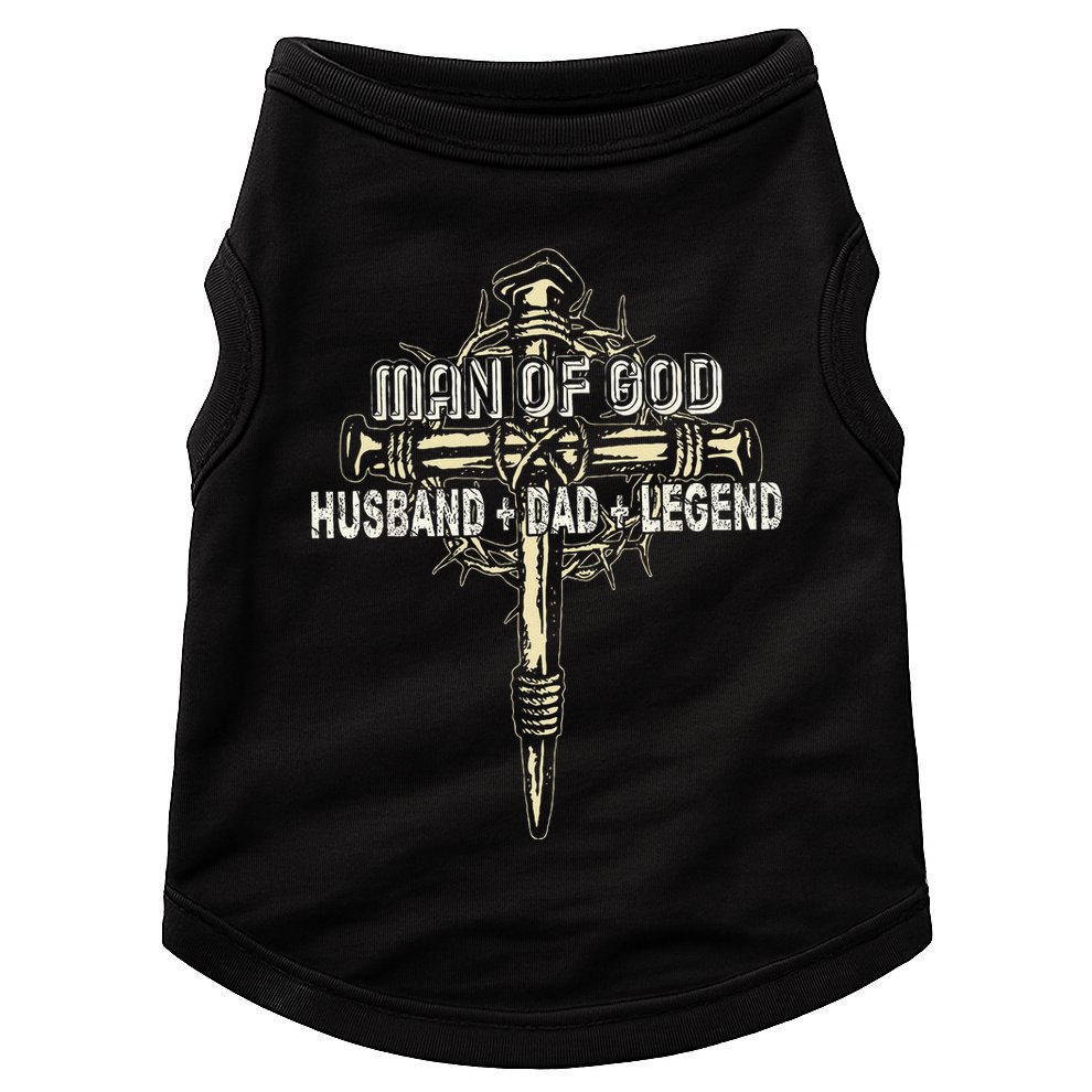 Man Of God Husband Dad Happy Fathers Day Proud Christian Doggie Tank