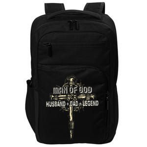 Man Of God Husband Dad Happy Fathers Day Proud Christian Impact Tech Backpack