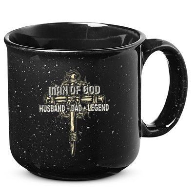 Man Of God Husband Dad Happy Fathers Day Proud Christian 15oz Campfire Ceramic Mug