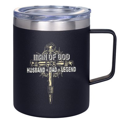 Man Of God Husband Dad Happy Fathers Day Proud Christian 12oz Stainless Steel Coffee Mug