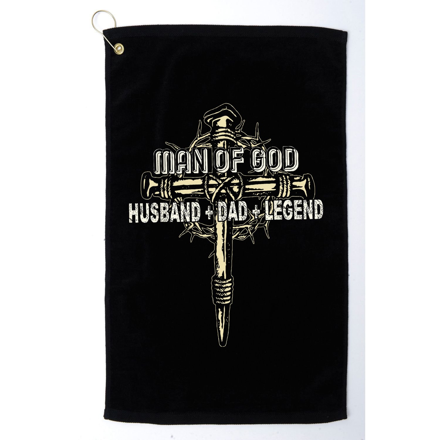 Man Of God Husband Dad Happy Fathers Day Proud Christian Golf Towel