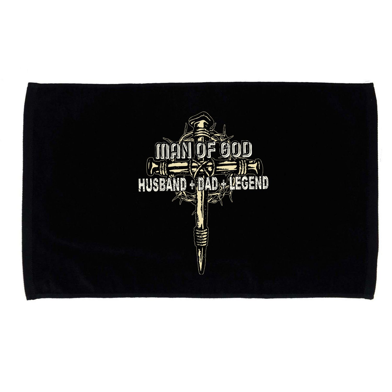 Man Of God Husband Dad Happy Fathers Day Proud Christian Microfiber Hand Towel