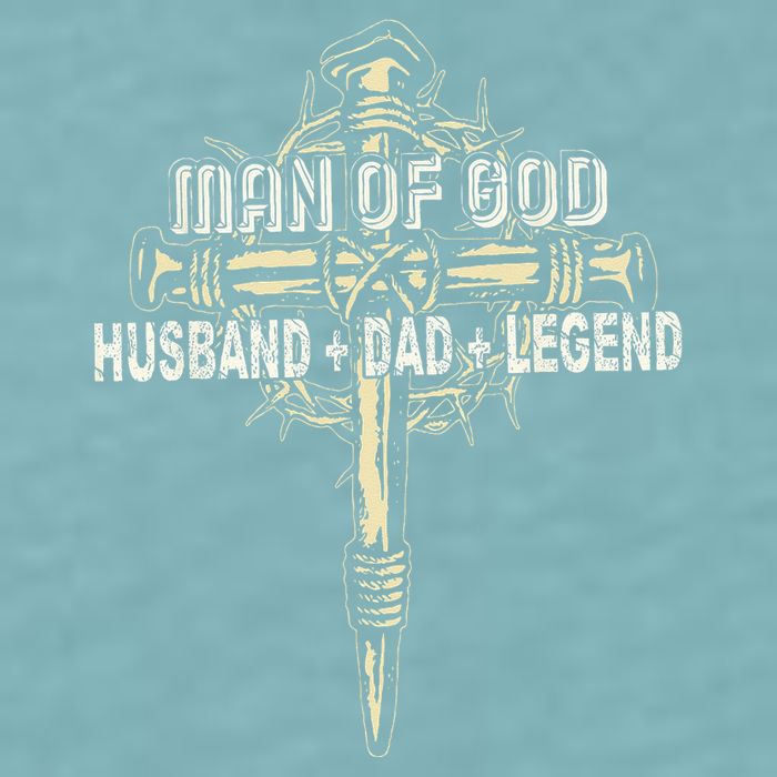 Man Of God Husband Dad Happy Fathers Day Proud Christian Sueded Cloud Jersey T-Shirt