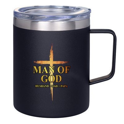 Man Of God Husband Dad Papa Cross Religious God Bible Christ 12oz Stainless Steel Coffee Mug