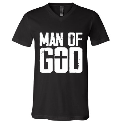 Man Of God I Jesus V-Neck T-Shirt