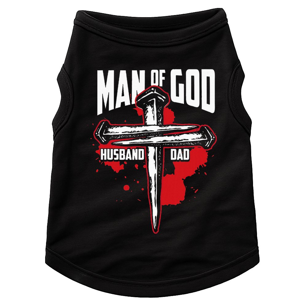 Man Of God Husband Dad Christianity Religion Christian Dad Doggie Tank