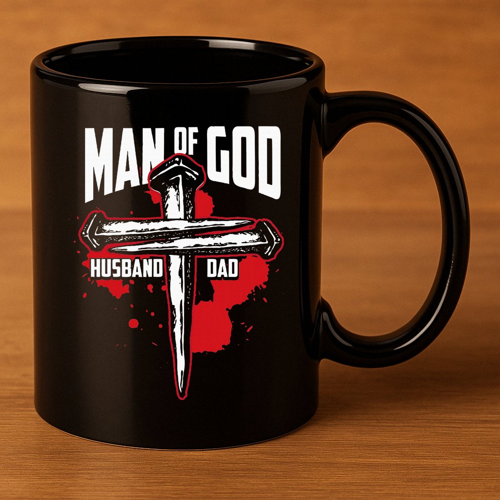 Man Of God Husband Dad Christianity Religion Christian Dad 11oz C Handle Ceramic Mug
